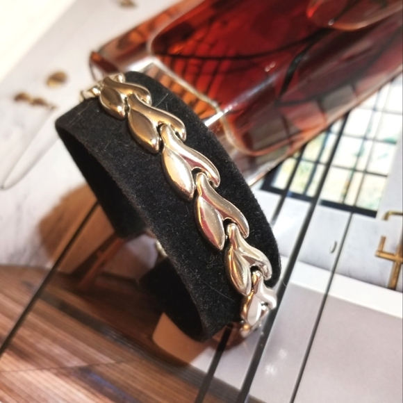 Vintage STERLING SILVER Unique Link Bracelet - Picture 2 of 8